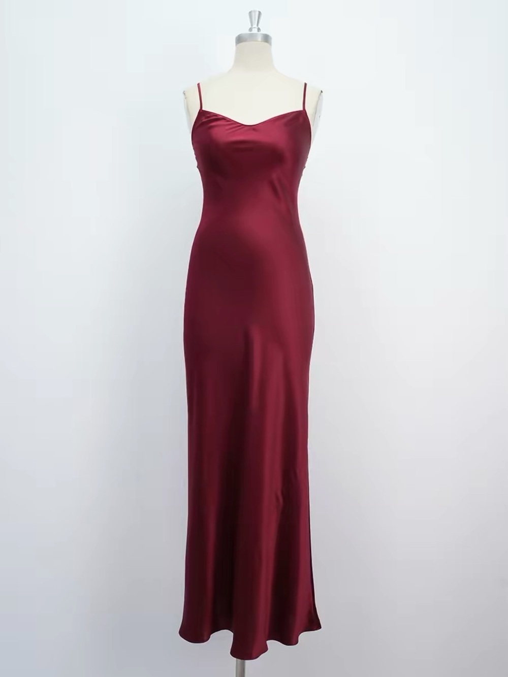 NEW REFORMATION Parma Silk Burgundy Red Slip Dress, wedding guest max dress - Picture 5 of 14